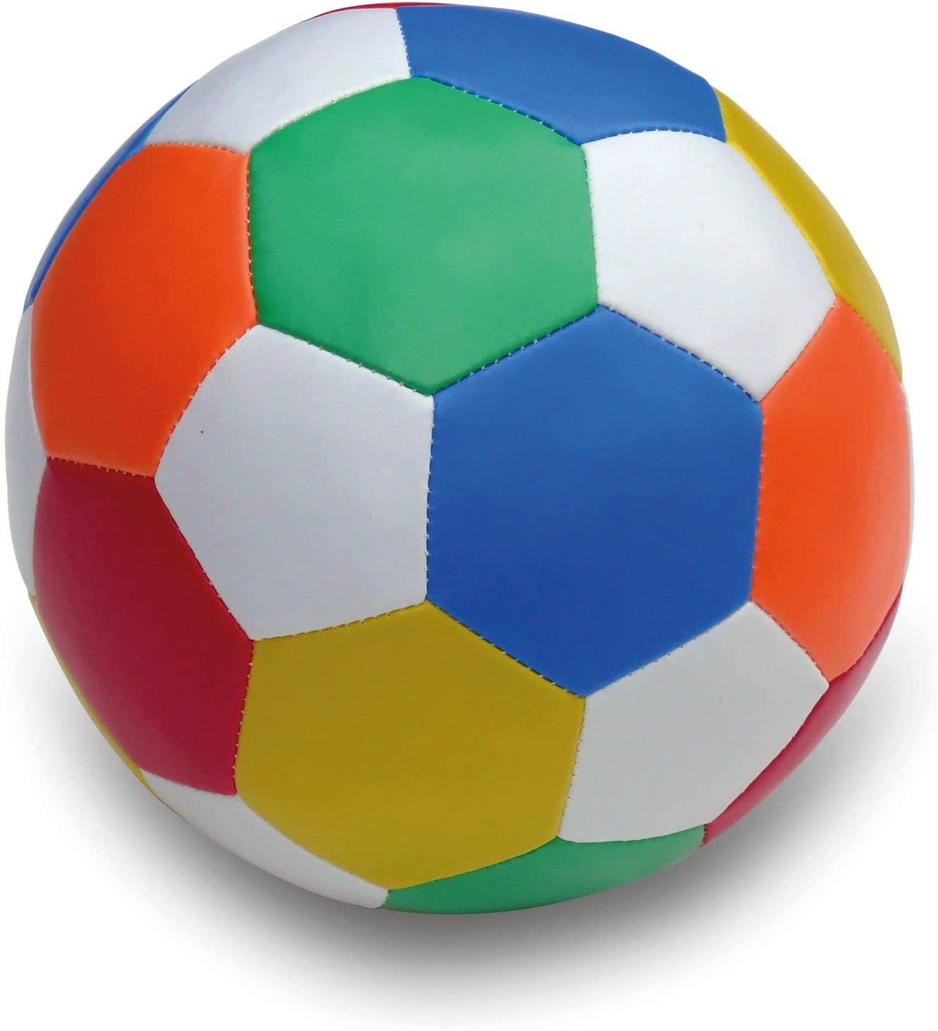 alldoro 60313 - Softball Ø 18 cm, Fußball in Mehrfarbig / bunt, Softfußball aus Schaumstoff, weicher Schaumstoffball, Kinderball für Drinnen und Draußen, Spielball für Kinder und Babys ab 0 Monaten