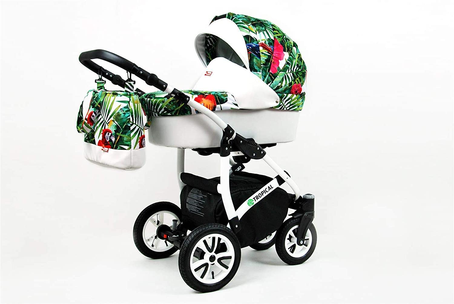 SaintBaby Kinderwagen DIN EN 188 Langlebig Sicher Ausgefallen Tropic Dream Parrots in the Tropic 3in1 mit Babyschale