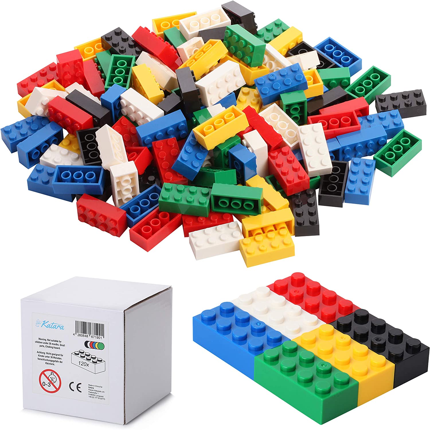 120 Bausteine 4x2, Kompatibel Zu Allen Anderen Herstellern, In Vielen Farben Erhältlich – Bunt