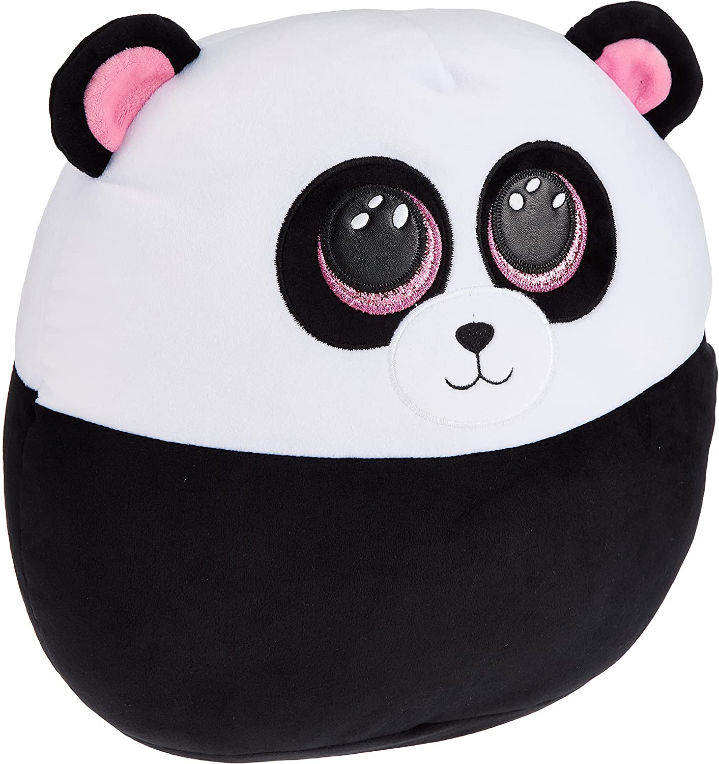 TY- Squish a Boos Kissen, Motiv Paris der Panda, 40 cm, Weiß/Schwarz