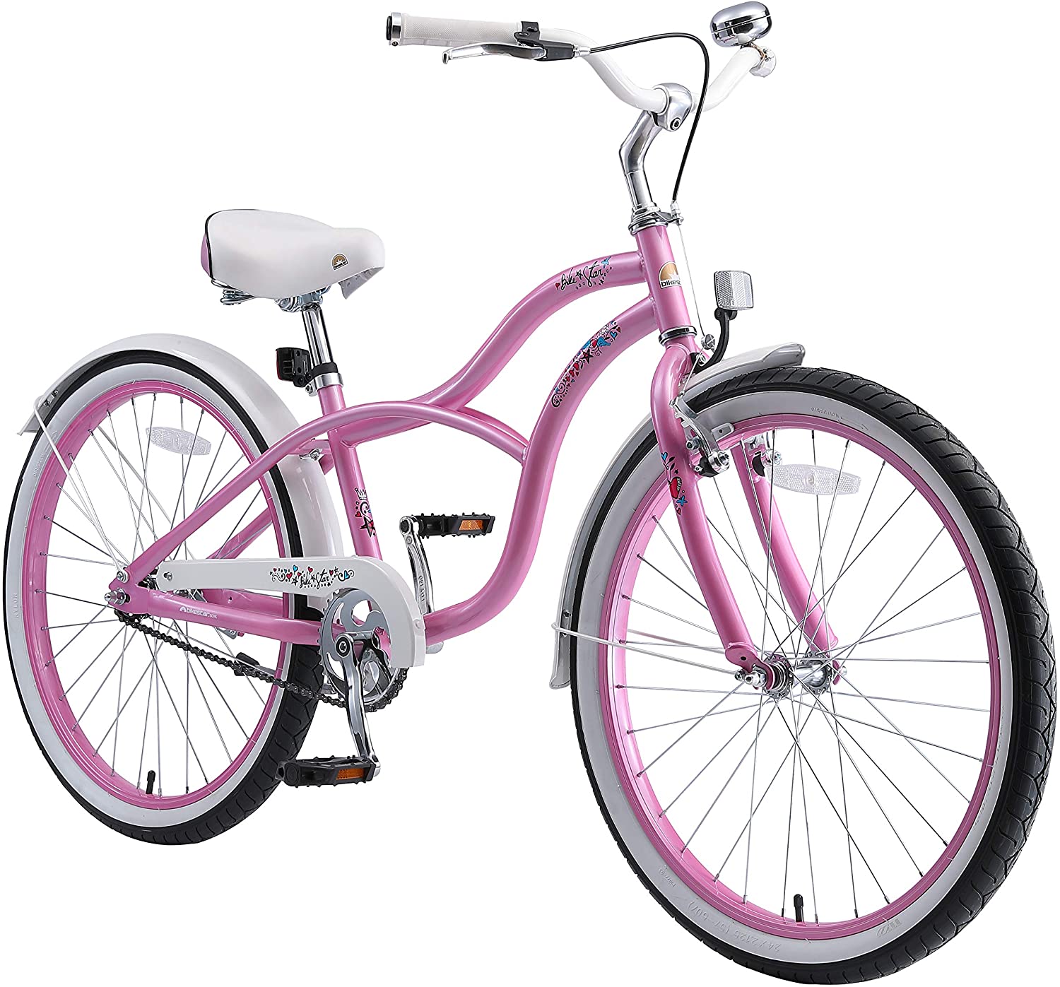 Bikestar Kinderfahrrad Cruiser, 24 Zoll Pink