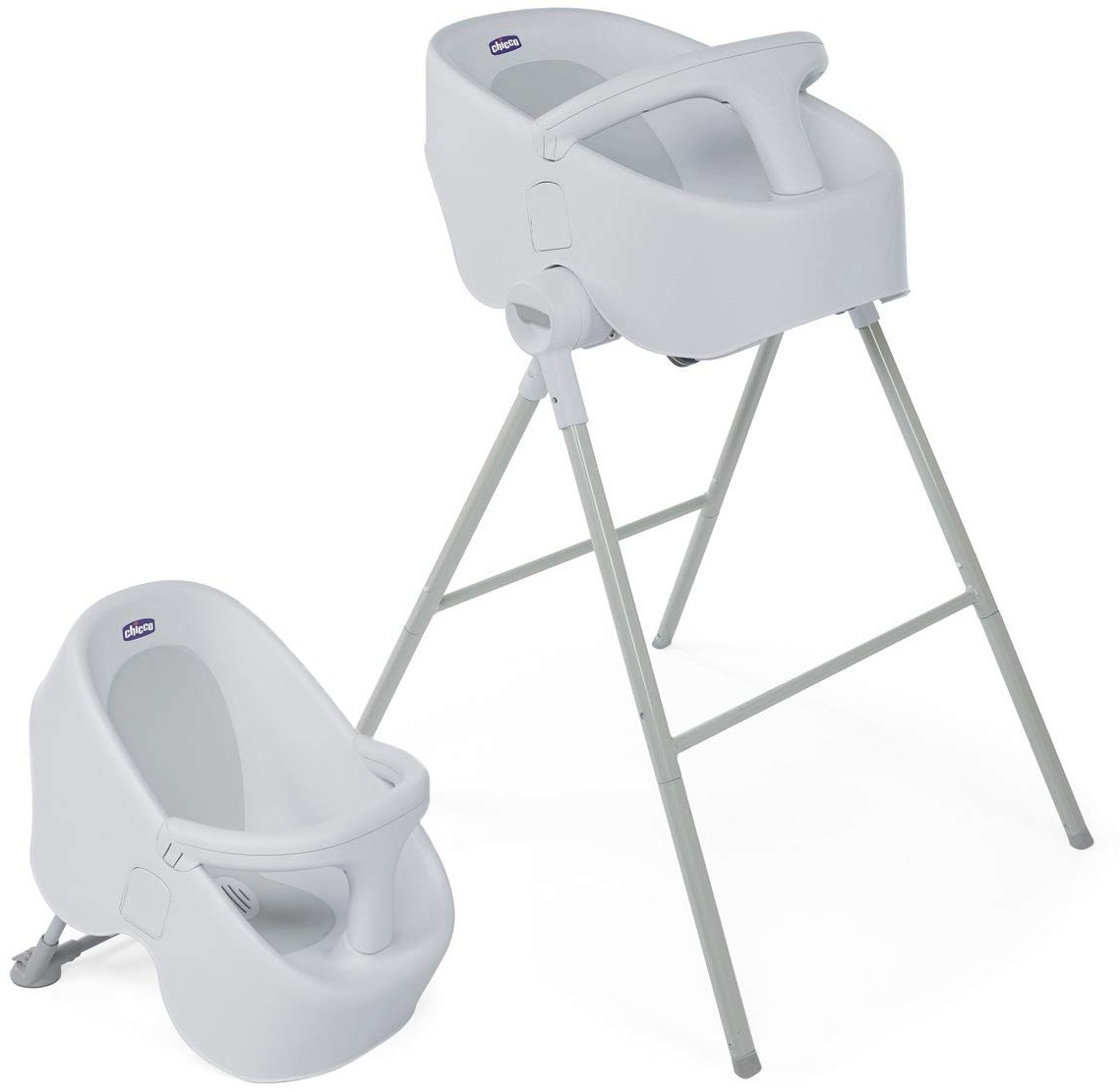 Chicco Bubble Nest Dusch/Wannensitz, für Standardduschen (70 x 70 cm) Babywanne Badewannensitz 0-12 Monate, cool grey