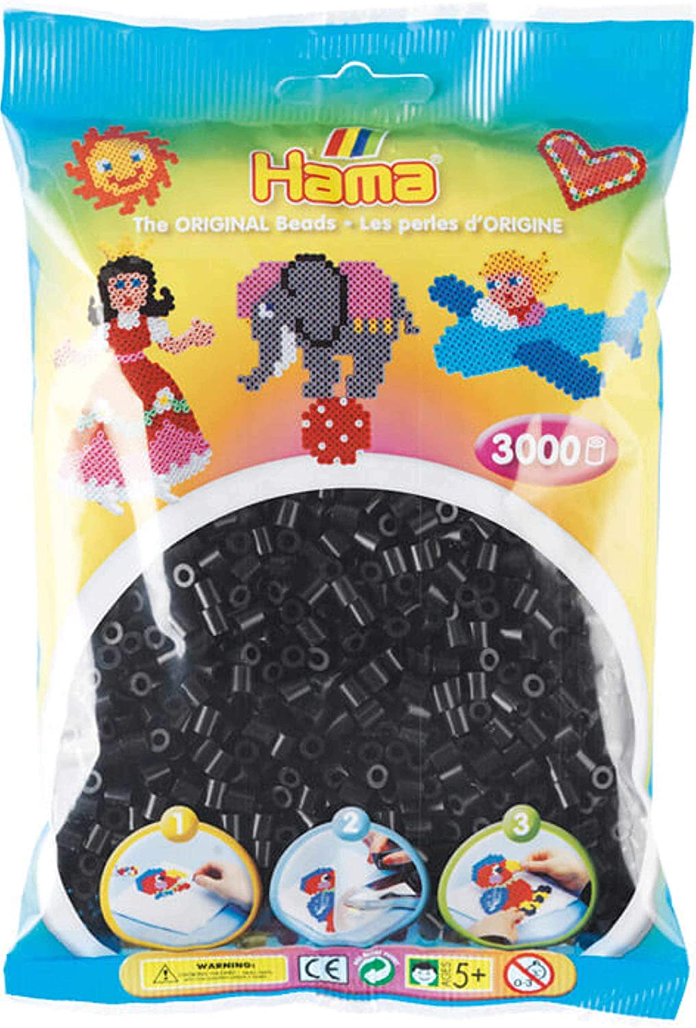 Hama Beads 201-18 Schwarz Rohrförmige Perle 3000 Stück(e)