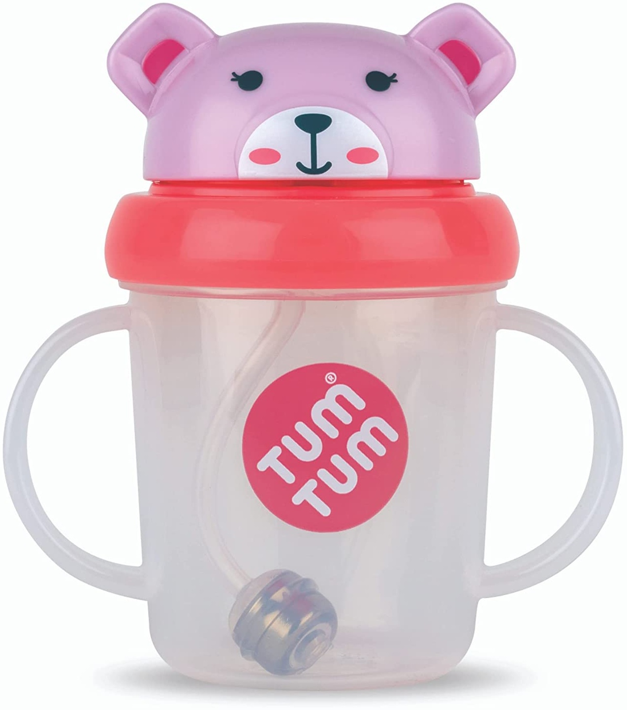 TUM TUM Trinklernbecher mit Trinkhalm - Kinder Strohalm Trinkflasche - 200ml - auslaufsicher - extra Strohhalmtechnik - Baby Trinkbecher mit Deckel - Kleinkinder ab 6 Monate - BPA frei - (Betsy Bär)