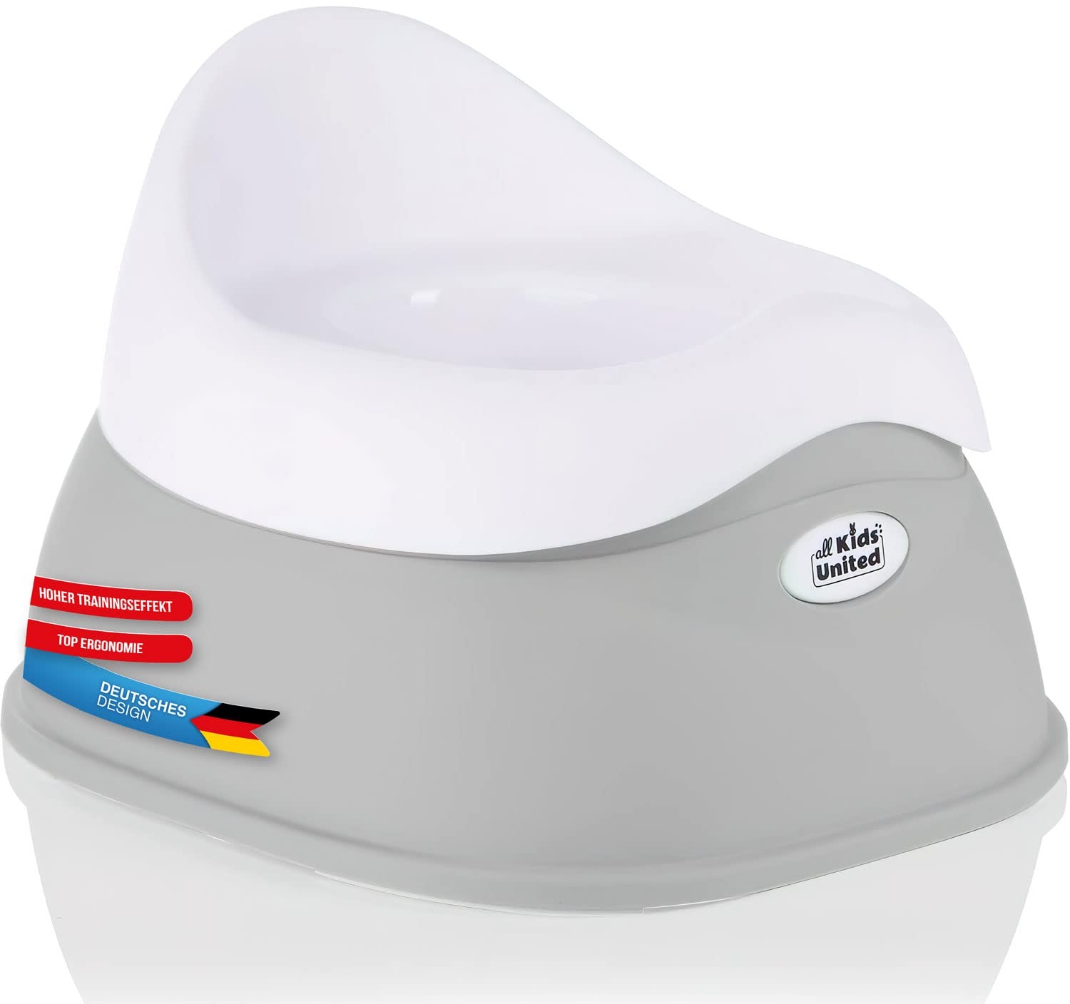 all Kids United® Kinder-Töpfchen; Baby Übungstöpfchen; Toiletten-Trainer zum Üben - Kindertopf WC-Kinderaufsatz (Grau)