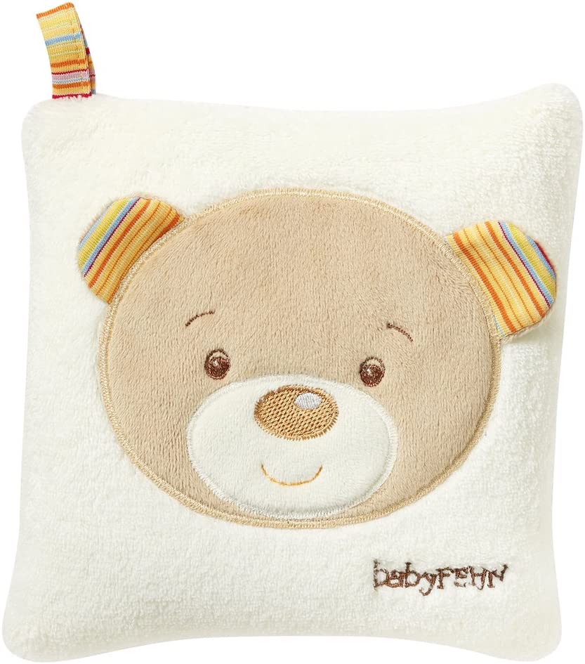 Fehn 160932 Kirschkernkissen Teddy – wohltuendes Wärme- und Kältekissen mit süßer Teddy Applikation für Babys und Kleinkinder ab 0+ Monaten – Maße: 16 x 16 cm