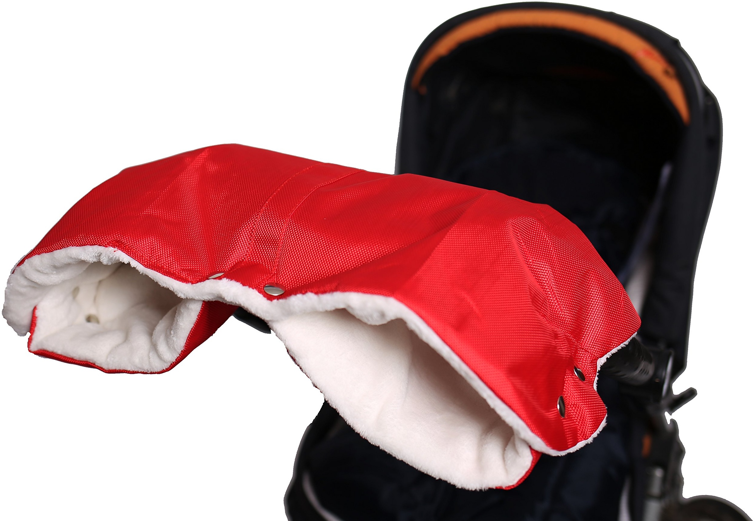 Baybino Handwärmer | Kinderwagen-Muff | Handschuhe | Warmes Innenfutter aus Lammfell-Imitat | Wasserfest & Winddicht | Für Kinderwagen oder Buggy von Hartan, Teutonia & Co. (Rot)