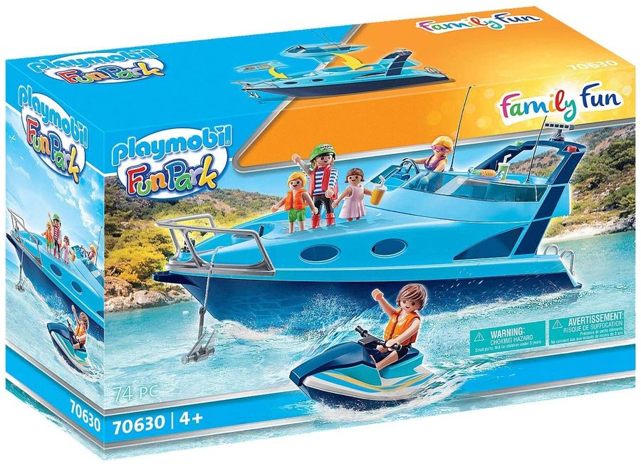 Playmobil Family Fun 70630 'Fun Park - Yacht mit Jet Ski', 74 Teile, ab 4 Jahren