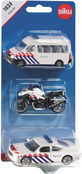 Siku Polizeiset 21 x 9,5 cm Stahl weiß 3-teilig