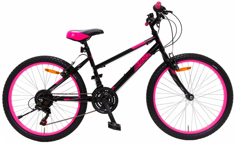 AMIGO Power Mountainbike, 26 Zoll, 18 Gänge, Schwarz, Rosa