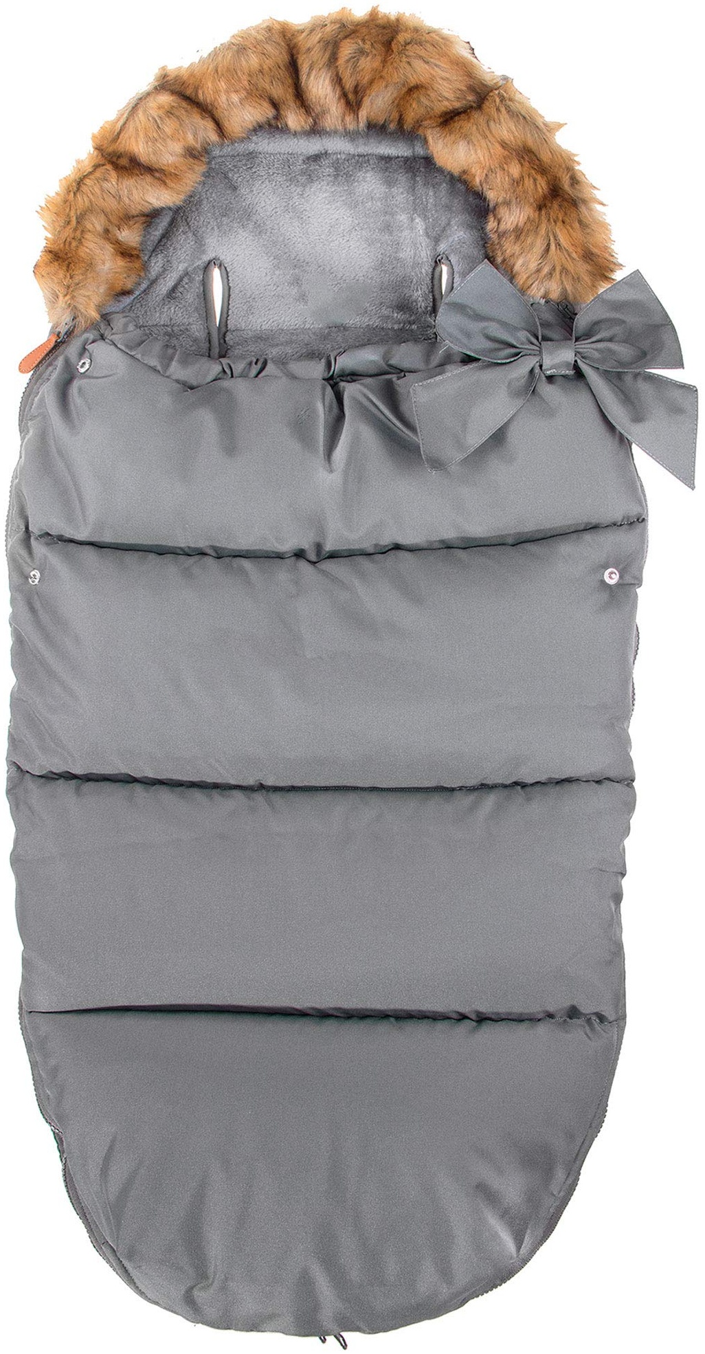 SPRINGOS 2-in-1 Winterfußsack und Babyschlafsack 45 x 90cm für Kinderwagen, Buggy oder Schlitten Abnehmbarer Pelzbesatz Deko-Schlaufe mit Zipper innen mit Fleece