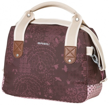 Lenkertasche Basil Boheme City Bag fig red m. Reißverschluss 8 Liter