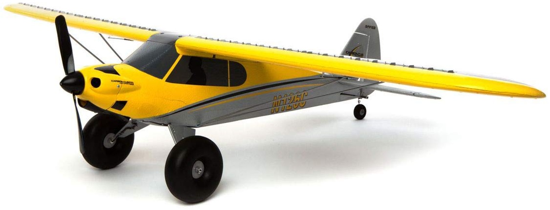 HobbyZone RC Flugzeug Carbon Cub S 2 1,3 m BNF Basic (Sender, Akku und Ladegerät nicht im Lieferumfang enthalten) mit Safe, HBZ32500, gelb