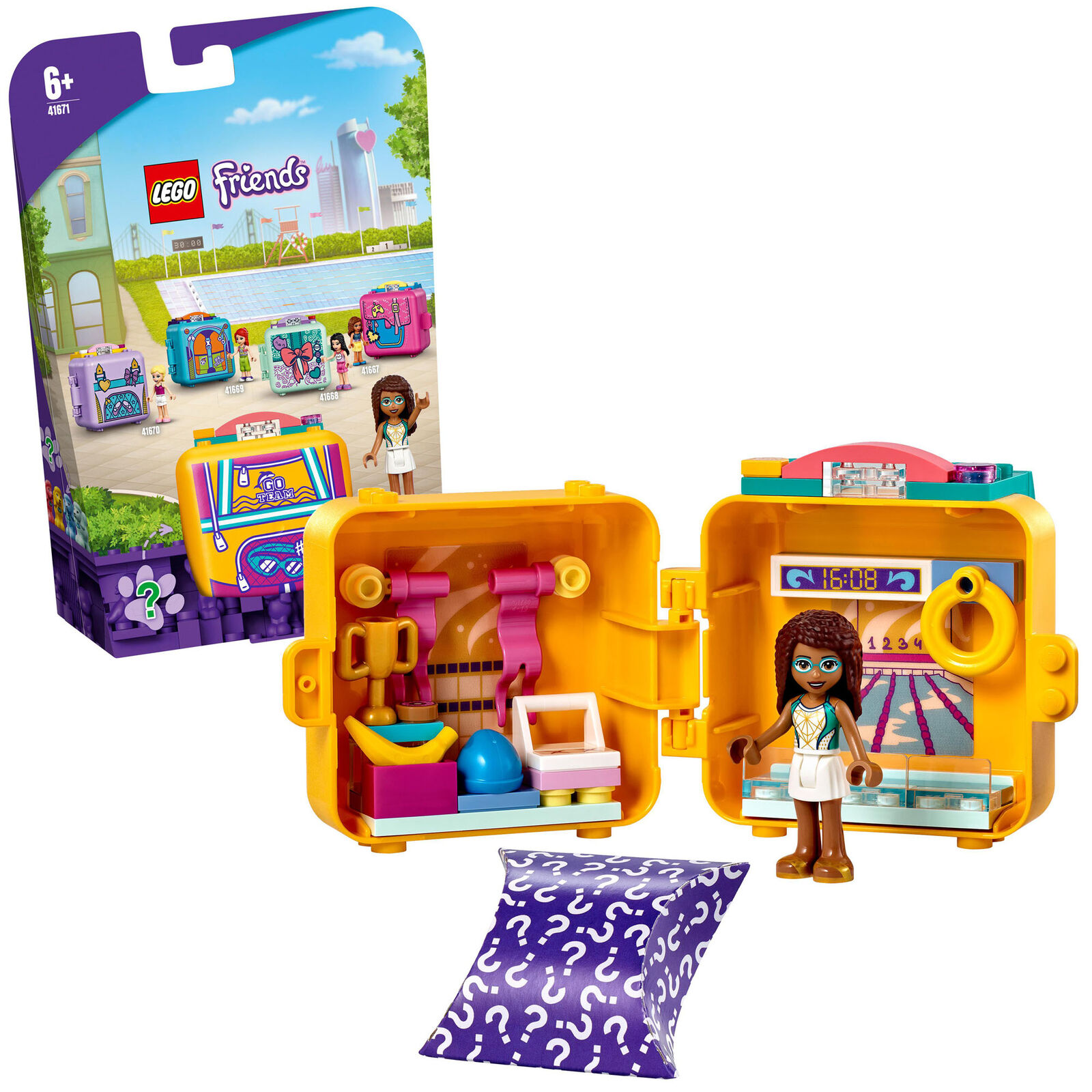 LEGO Friends 41671 'Andreas Schwimmstar-Würfel', 59 Teile, ab 6 Jahren