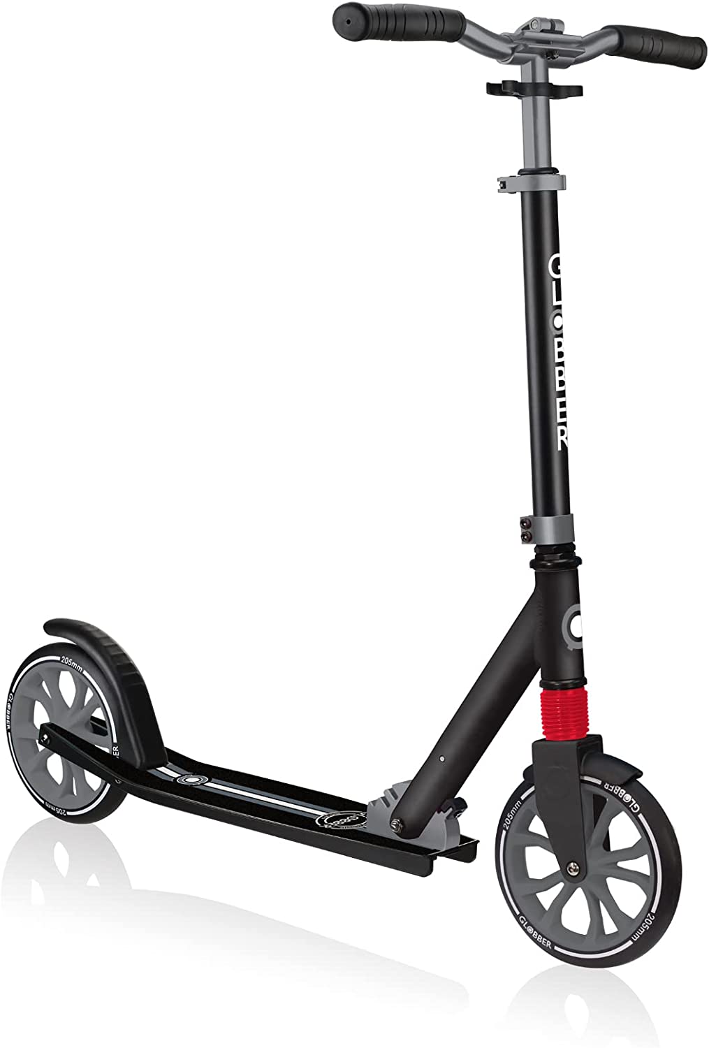 Globber 'NL 205' Scooter, ab 8 Jahren, 3-fach höhenverstellbar bis 108 cm, klappbar, max. belastbar bis 100 kg, schwarz-grau