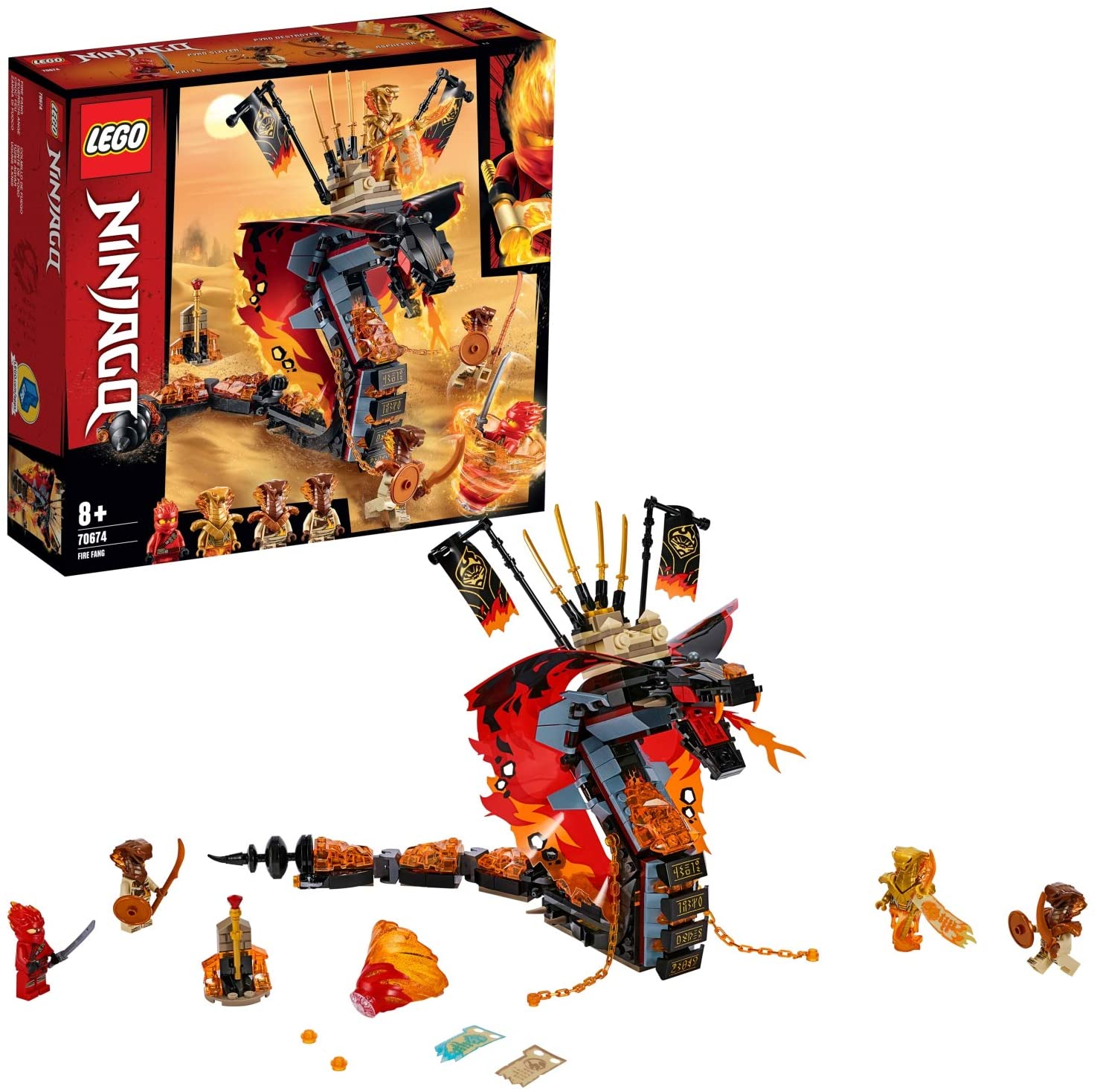LEGO NINJAGO 70674 'Feuerschlange', 463 Teile, ab 8 Jahren, inkl. 4 Minifiguren