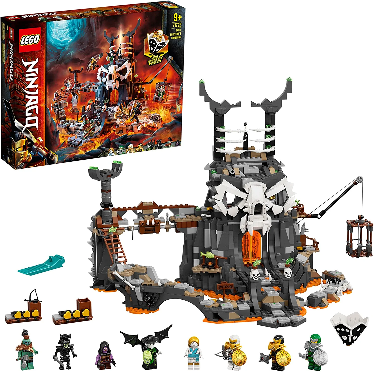 LEGO Ninjago 71722 'Verlies des Totenkopfmagiers', 1171 Teile, ab 9 Jahren, Bauset auch als Brettspiel verwendbar