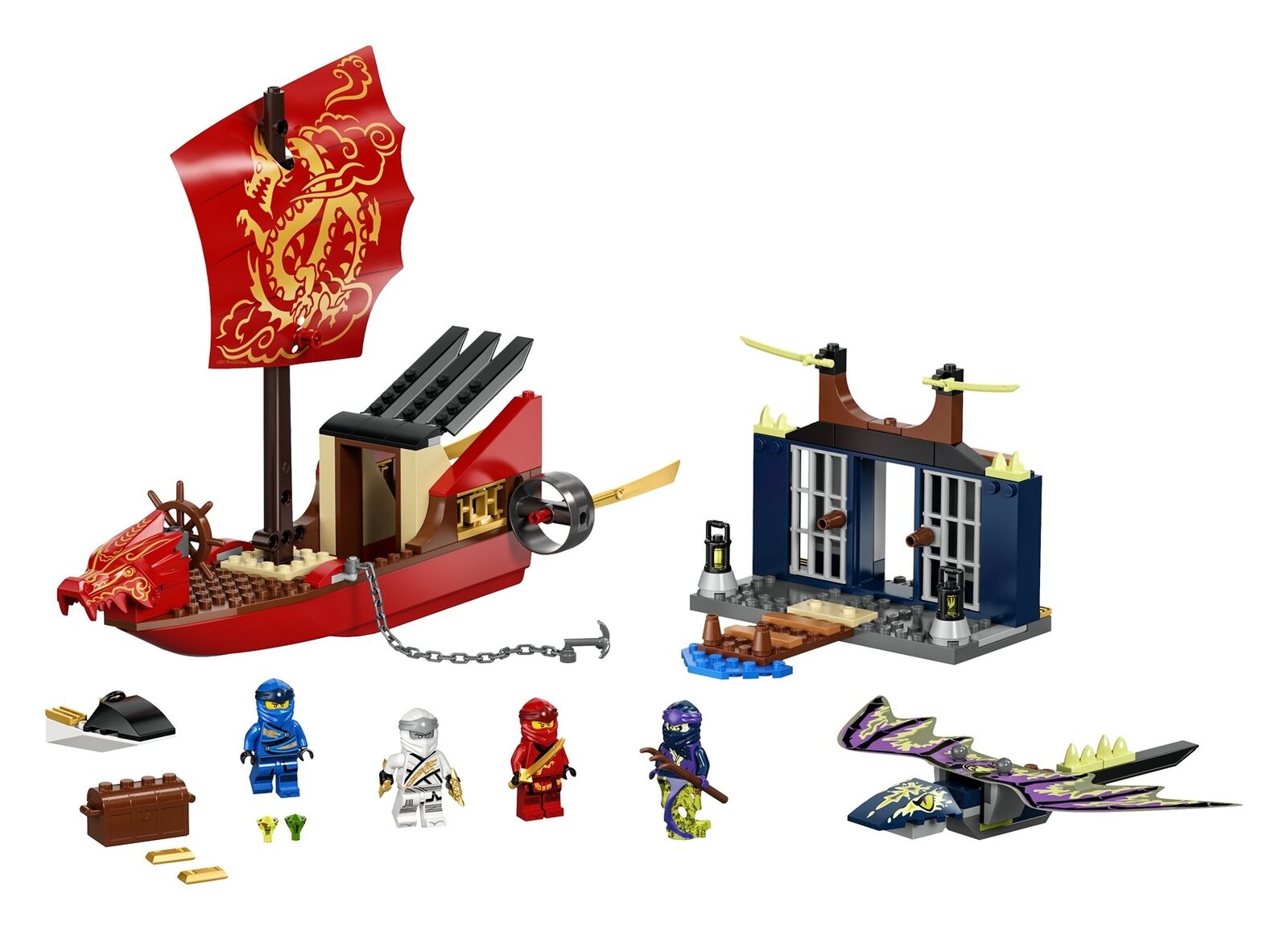 LEGO NINJAGO 71749 'Flug mit dem Ninja-Flugsegler', 147 Teile, ab 4 Jahren