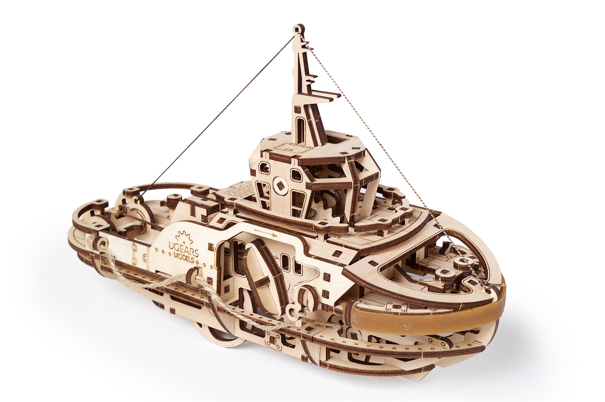 UGEARS 'Schlepper' Holzbausatz, 3D Puzzle Kit, Modell-Schiff mit 169