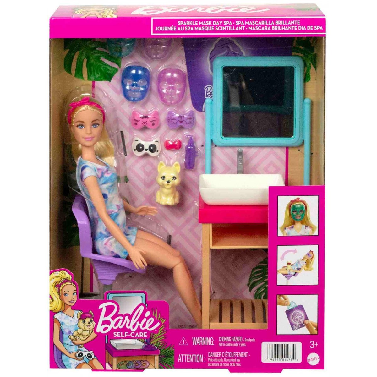 Mattel - Barbie Glitzer-Gesichtsmasken Wellnesstag