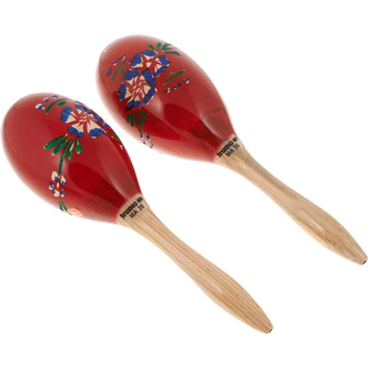 Studio 49 MA26 Maracas, original mexikanisch, überarbeitete Perkussions Instrumente, ca. 26 cm lang, 1 Paar