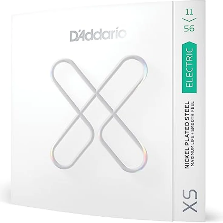D'Addario XS beschichtete E-Gitarrensaiten - Verlängerte Lebensdauer für 6-saitige Gitarren - XSE1156 - Mittel oben/extra schwer unten, 11-56 - 1 Satz – Bild 1