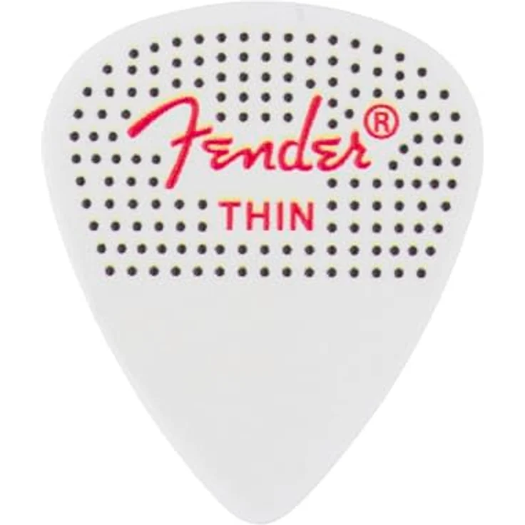 Fender 351 gepunktete Zelluloid-Plektren, dünn, 12 Stück in verschiedenen Farben mit rutschfestem Griffdesign – Bild 2