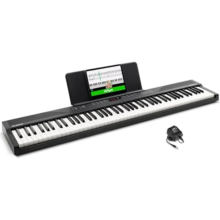 Alesis Recital Play E-Piano, 88 Tasten, 480 Sounds, Lautsprecher, USB-MIDI, inklusive Klavierlektionen für Anfänger und Notenablage – Bild 1