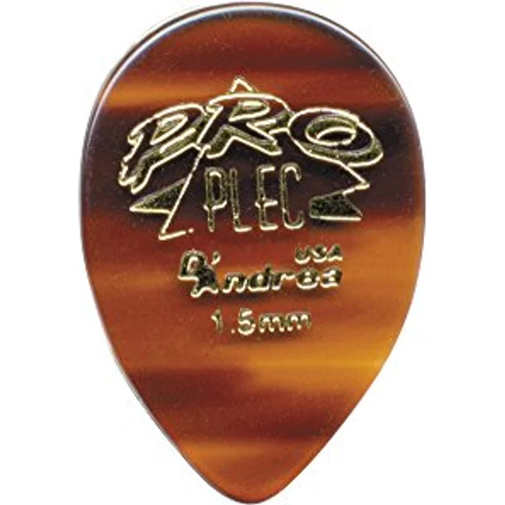 dAndrea Pro Plec-358 Shape, Plektrum Set mit 12 Stück, 1,5 mm Stärke, spitz tropfenförmig, für warmen Klang – Bild 1