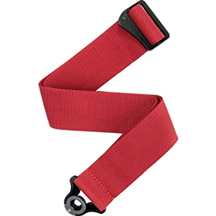 Daddario PWSAL400 Auto Lock Polypro Strap RD, Gitarrengurt mit Sicherungssystem, 89-151 cm anpassbar, Farbe Rot
