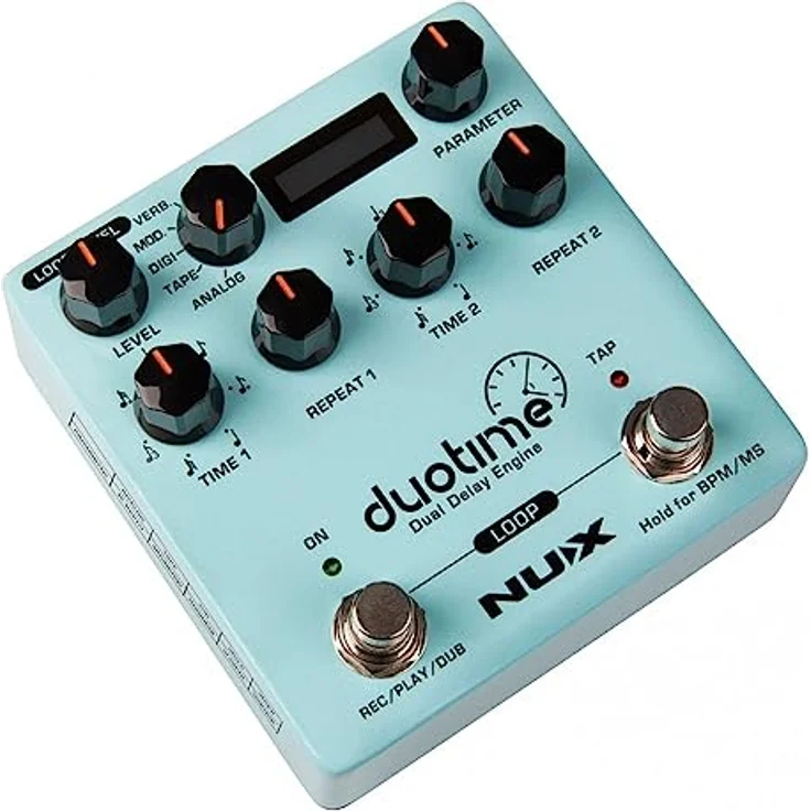 Nux Duotime Delay, Stereo Delay-Pedal mit 5 Delay-Typen und 40 Sekunden Looper, kompakt – Bild 3