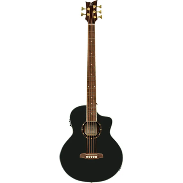 Ortega D8CE-5 Deep, 5-Saiter Akustikbass mit Fichtende, Mahagoniboden und -zargen, Cutaway, Preamp MagusPRO/B, schwarz/natur