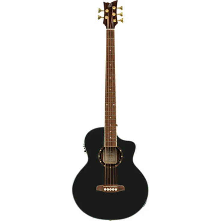 Ortega D8CE-5 Deep, 5-Saiter Akustikbass mit Fichtende, Mahagoniboden und -zargen, Cutaway, Preamp MagusPRO/B, schwarz/natur