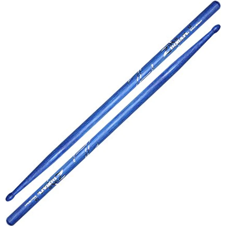 Zildjian 5A Hickory Drumsticks, Holzspitzen, oval, 16 Zoll, Durchmesser .560", blau – Bild 1