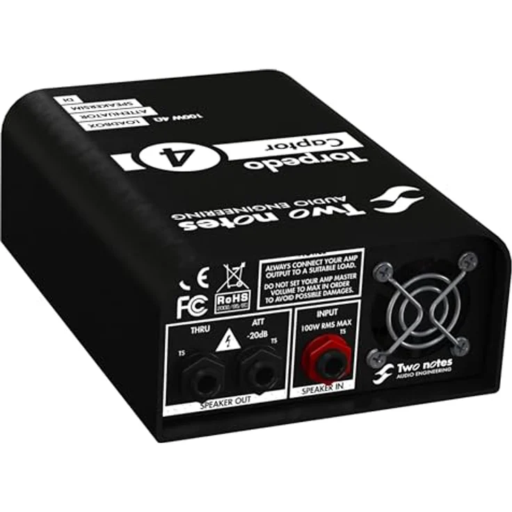 Two Notes Torpedo Captor 4 Ohms, Gitarrenverstärker mit reaktivem Lastwiderstand, -20dB Leistungsreduzierer, analoge Lautsprechersimulation, max. 100 Watt RMS, kompakte Größe, inkl. GENOME mit 5 DynIR Captures und 40 Mikrofonen – Bild 4