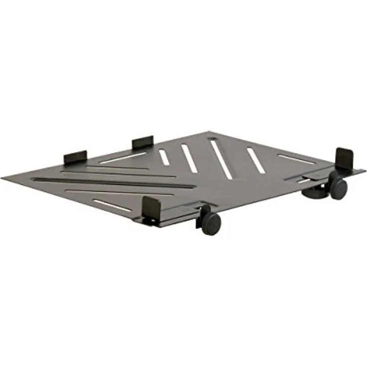 On-Stage MSA 5000, Laptop- und Tablet-Halter für Mikrofonständer, schwarz, einstellbare Breite 355-419 mm, Tragfähigkeit bis 5,4 kg