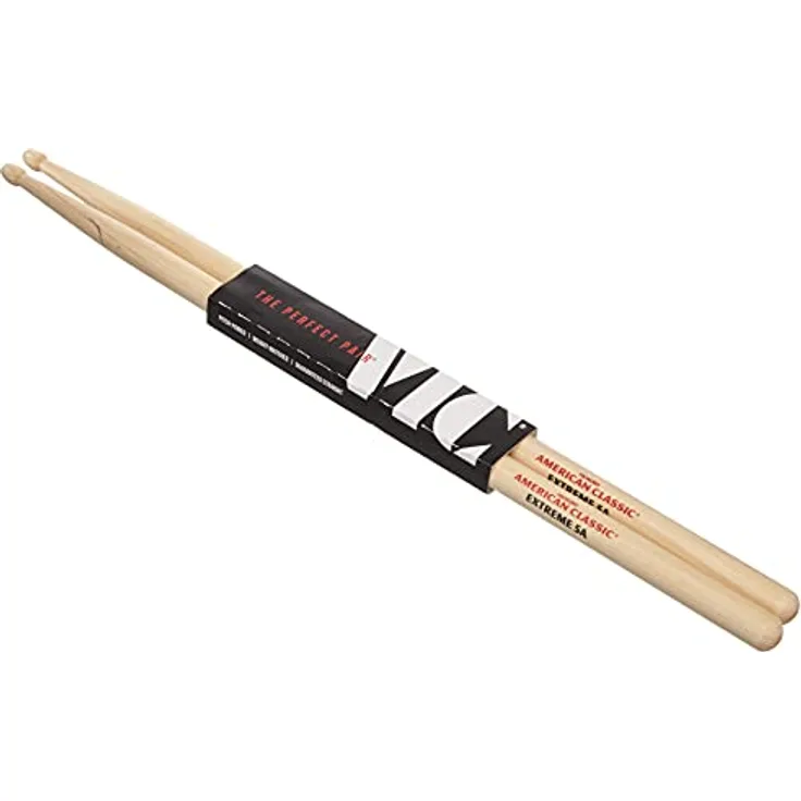 Vic Firth VFX5A Extreme 5A Drumsticks, Wood Tip, längere Reichweite und Lautstärke, 419 mm Länge, 14,4 mm Durchmesser