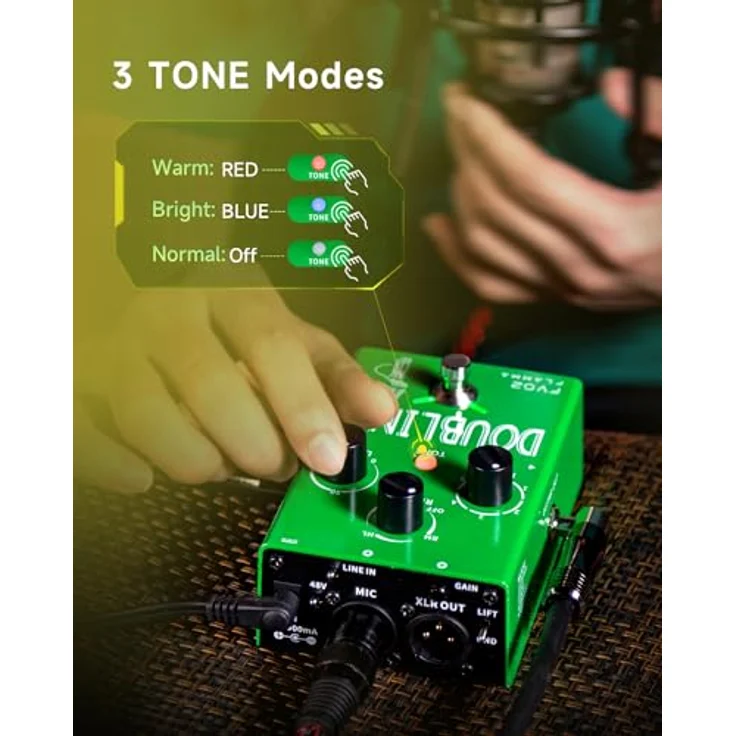 Flamma FV02 Vocal & Guitar FX, Effektprozessor für Gesang und Gitarre mit Reverb, Schwarz – Bild 4