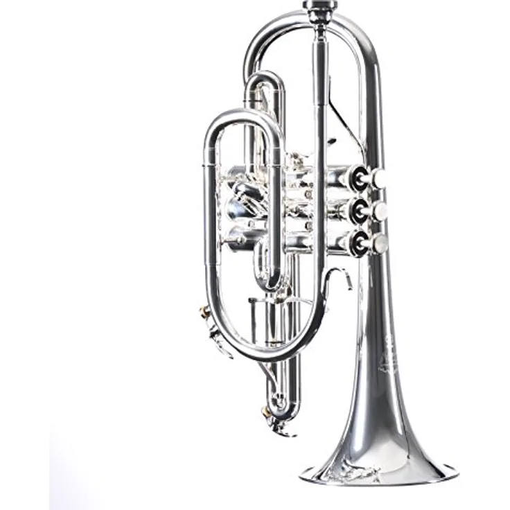 Yamaha YCR-8335 GS 02 Bb-Kornett, NEO-Serie Profiklasse mit 11,9 mm Bohrung, einteiliges Goldmessing-Schallstück, versilbert, inkl. Koffer und Mundstück