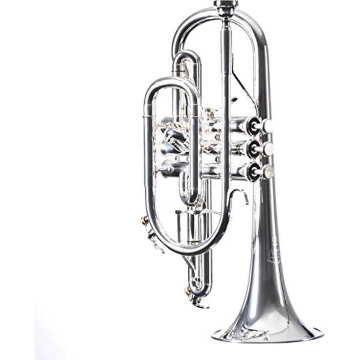 Yamaha YCR-8335 GS 02 Bb-Kornett, NEO-Serie Profiklasse mit 11,9 mm Bohrung, einteiliges Goldmessing-Schallstück, versilbert, inkl. Koffer und Mundstück – Bild 1