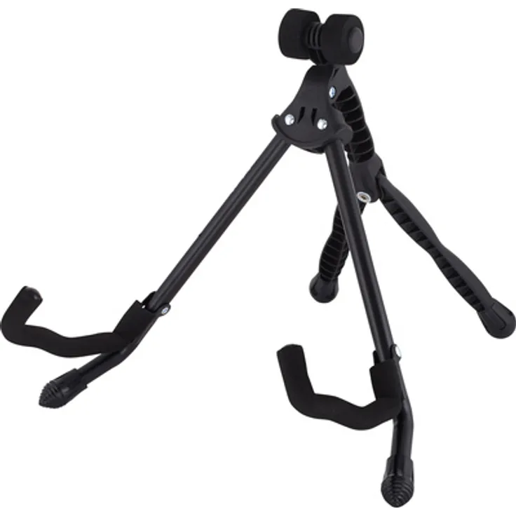 Millenium GS-2009 B, klappbarer Gitarrenständer in Schwarz, nicht geeignet für Gitarren mit Nitrolack