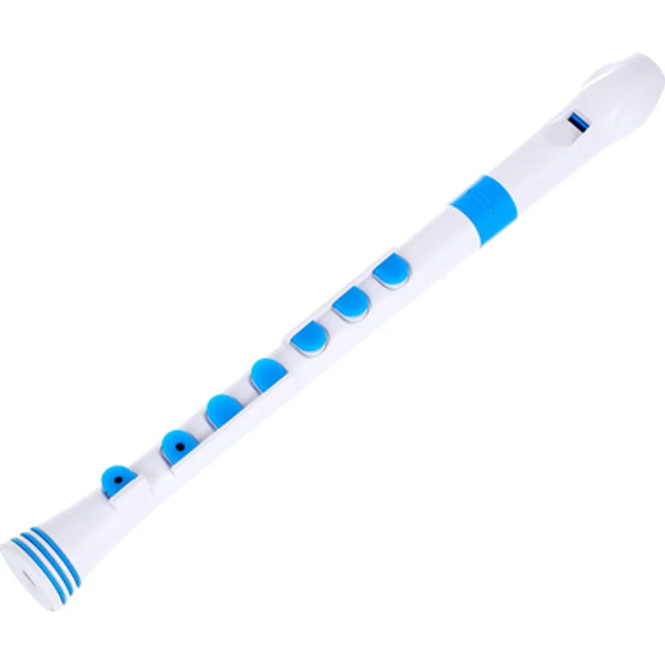 Nuvo Recorder+ Sopranblockflöte, deutsche Griffweise, Stimmung C, Silikonklappen, leichtes Polymer, weiß-blau