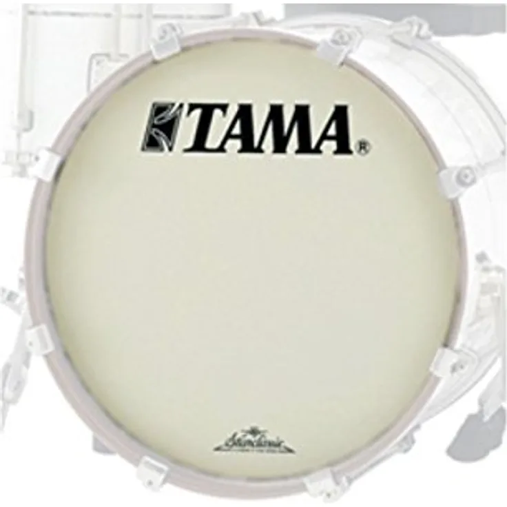 Tama 22" Resonant Bass Drum White, Weißes einschichtiges Resonanzfell mit schwarzem Tama Logo