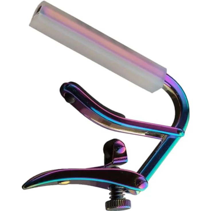 Shubb C2P Capo, Kapodaster für klassische Nylon-Gitarre, schwere Messing-Ausführung, ergonomischer Hebel, Royale "Paua Pearl" – Bild 3