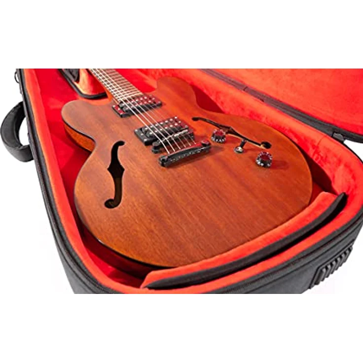 Gator Icon Semi Hollow Guitar BK, Gigbag für Semi Hollow E-Gitarre, witterungsbeständiges schwarzes 1000D Nylon, inklusive Regenhülle und versteckter Tasche – Bild 14