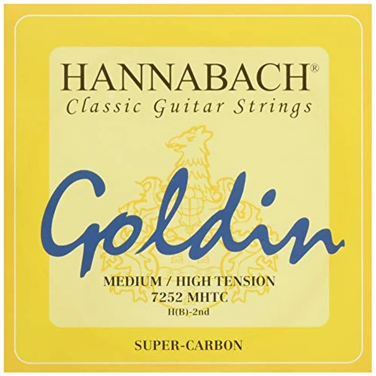 Hannabach Klassikgitarrensaiten Serie 725 MHT Goldin Super Carbon, Medium/High Tension, präzise Abmessungen, Made in Germany – Bild 1