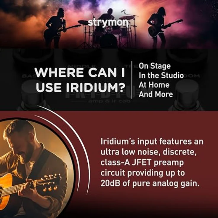 Strymon Iridium Amp & IR Cab, Effektpedal für E-Gitarre mit 24 Bit/96kHz Amp/Cab Simulationen und 9 IR Cabinet-Modellen, Made in USA – Bild 6