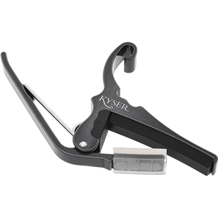 Kyser Quick-Change Capo Acoustic BC, Kapodaster aus Aluminium mit optimaler Federspannung, schwarzchrom