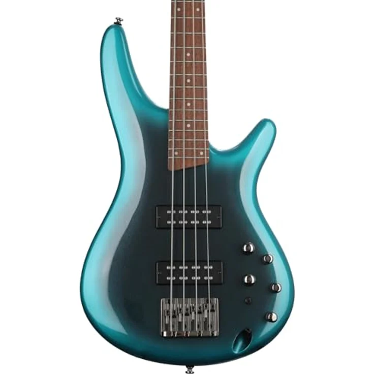 Ibanez SR300E-CUB, 4-saitiger E-Bass mit Ahorn/Walnuss Hals, Nyatoh Korpus, Jatoba Griffbrett, PowerSpan Dual Coil Tonabnehmer und 3-Band EQ, Cerulean Aura Burst – Bild 1