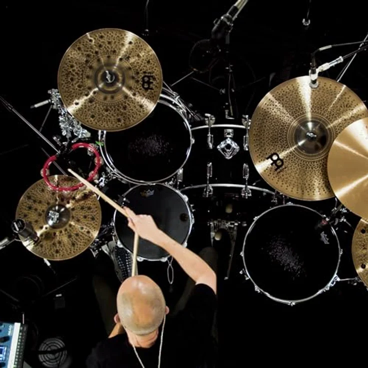 Meinl TMT2R Drummer Tambourine, montierbare Version mit ABS-Kunststoff Rahmen und 14 Paar Stahlschellen, rot – Bild 8